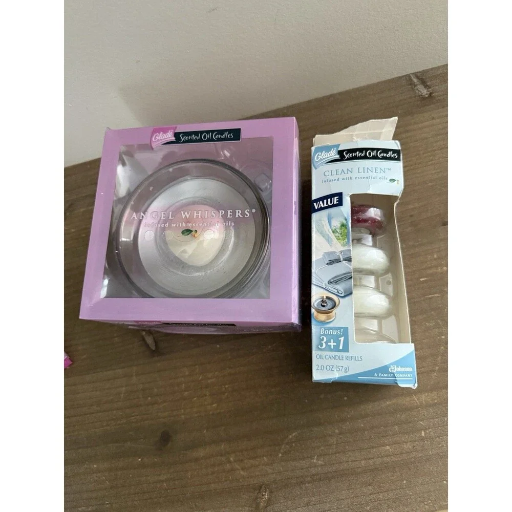 New Glade Angel Whispers Candle Set Discontinued & 3 Refills